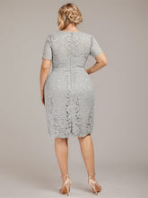 Sheath/Column Scoop Knee-Length Chiffon Lace Mother of the Bride Dress With Beading